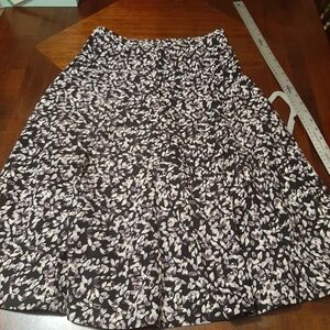 Christopher & Banks Black and Purple Floral A-Line Skirt